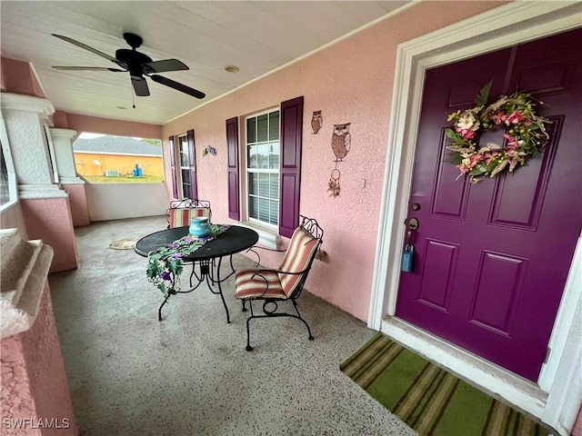 exterior space featuring covered porch