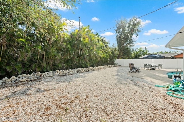 view of yard with a patio