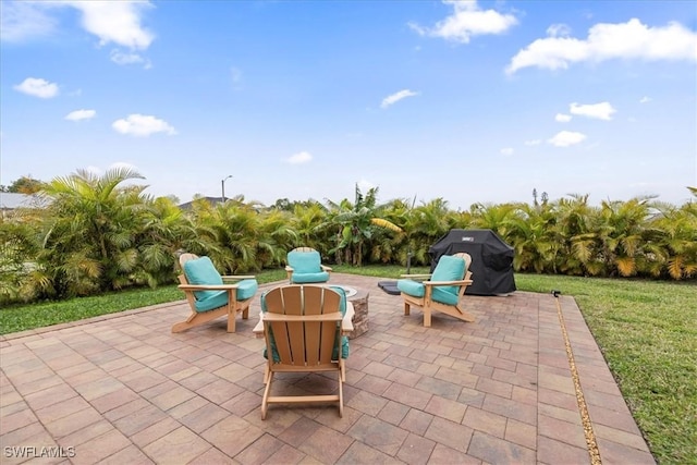 view of patio featuring area for grilling