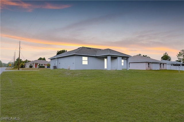 exterior space featuring a lawn