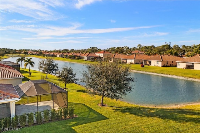 property view of water with a residential view