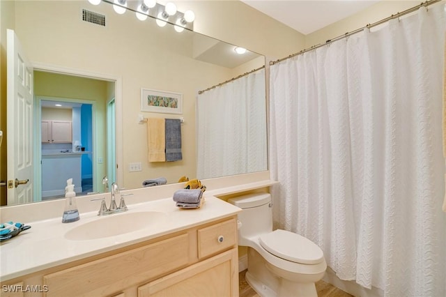 bathroom with toilet and vanity