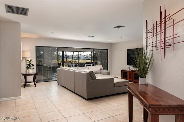 view of tiled living room