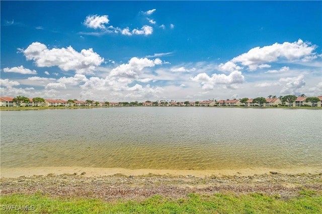 property view of water with a residential view