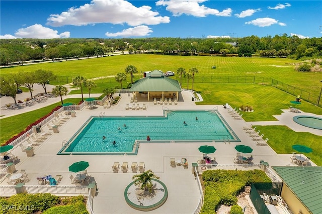 view of pool featuring a patio area