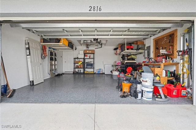 view of garage