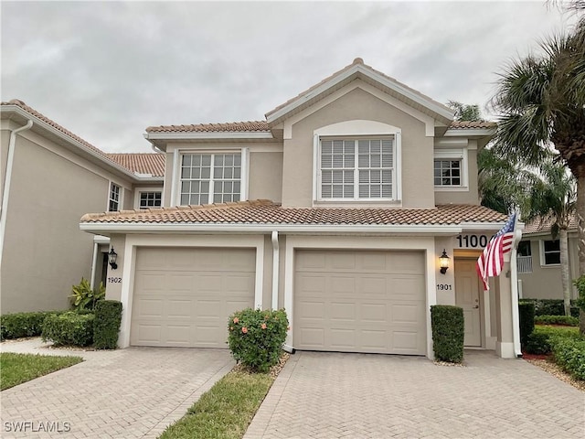 view of front of house with a garage