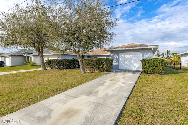 ranch-style home featuring a front yard