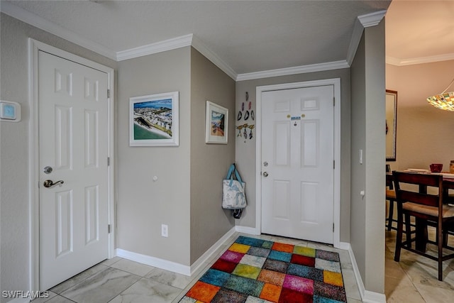 entrance foyer with ornamental molding