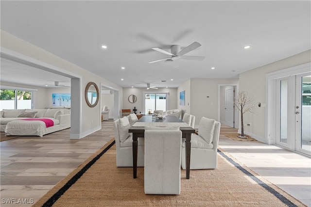 dining room featuring light hardwood / wood-style floors