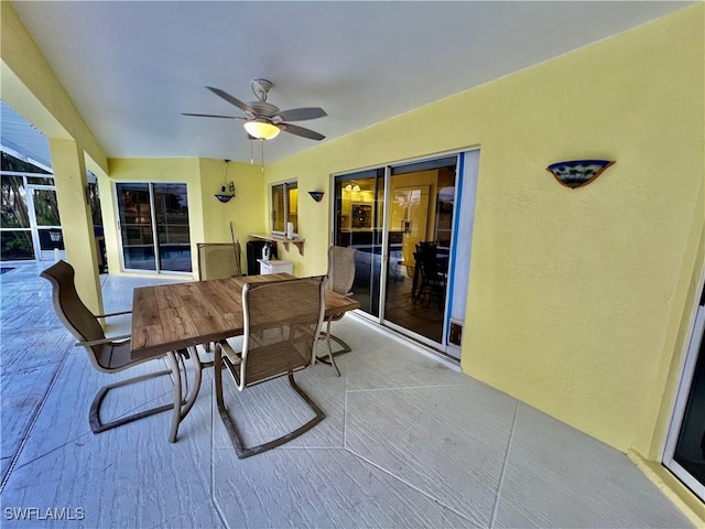 view of patio with ceiling fan