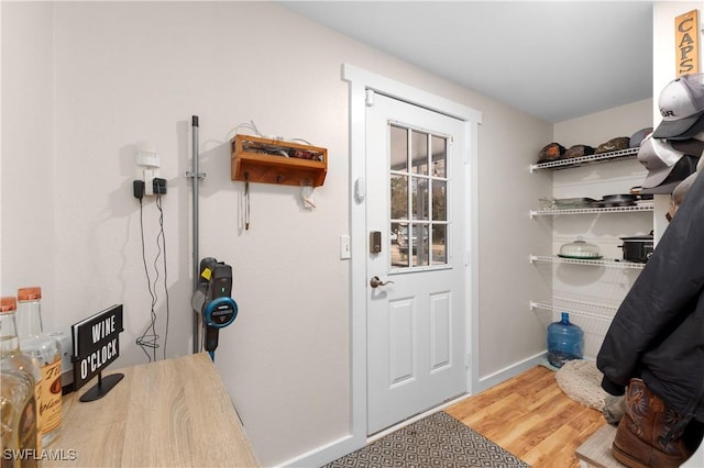 entryway featuring hardwood / wood-style flooring