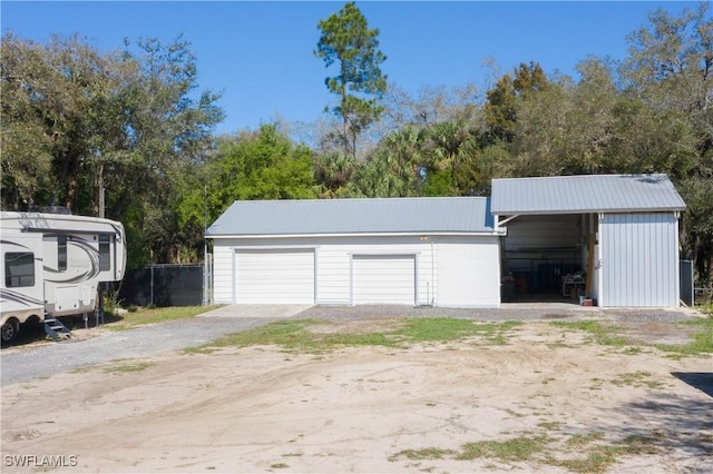 garage with a detached garage