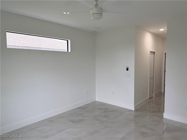 empty room with ceiling fan