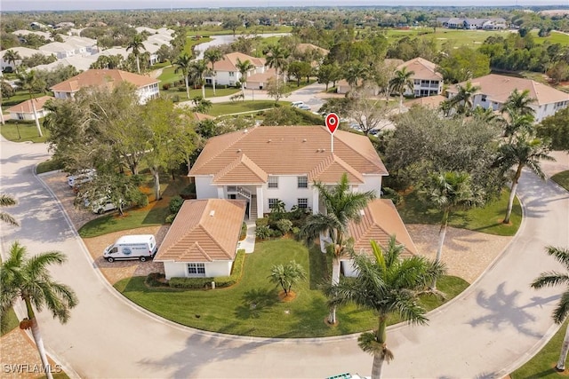 aerial view featuring a residential view