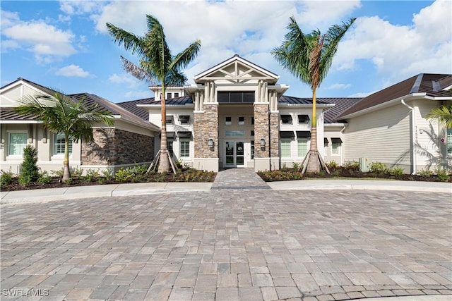 view of front of house with french doors