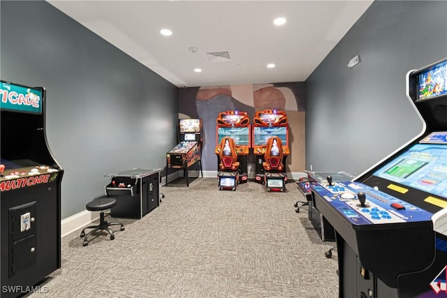 playroom featuring carpet flooring