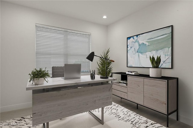 office featuring dark hardwood / wood-style flooring