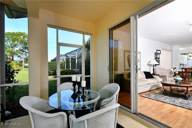 view of sunroom