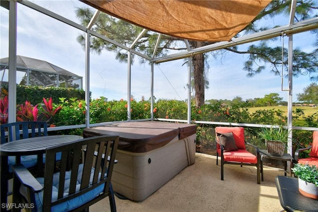 view of sunroom