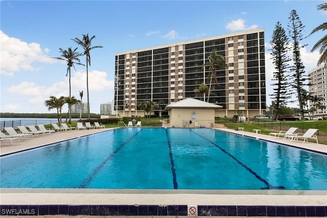 view of pool featuring a patio