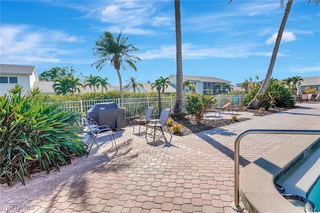 view of patio / terrace featuring a grill