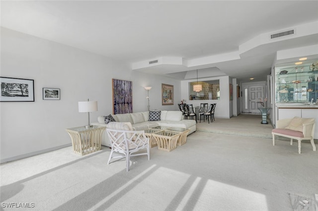 living room with carpet