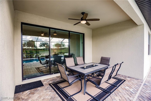 view of patio / terrace with ceiling fan