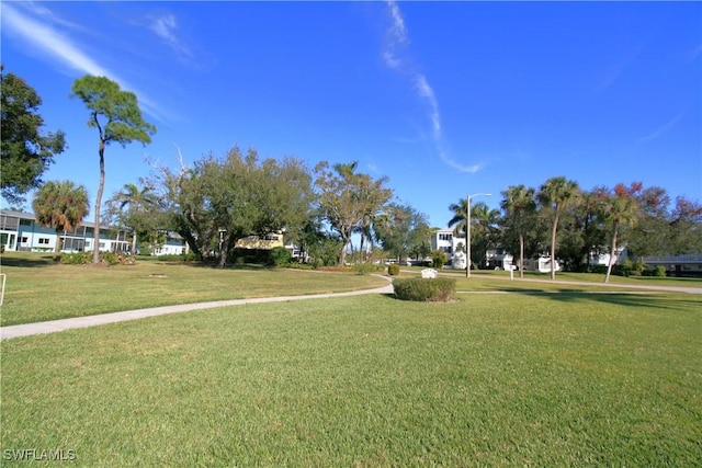 surrounding community featuring a lawn