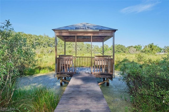 dock area featuring a gazebo