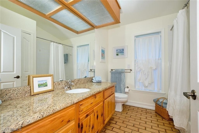 bathroom with toilet and vanity