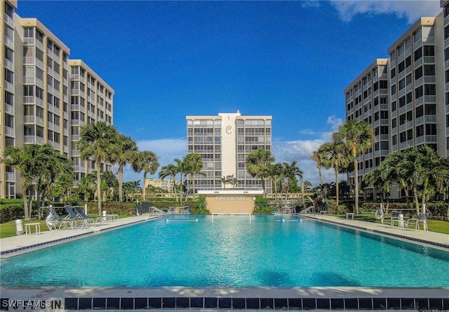 view of pool featuring a patio