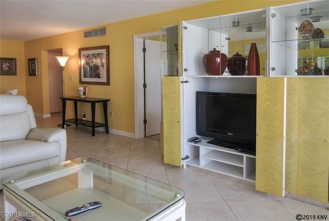 view of tiled living room