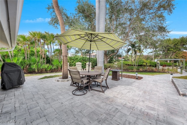 view of patio / terrace with a grill