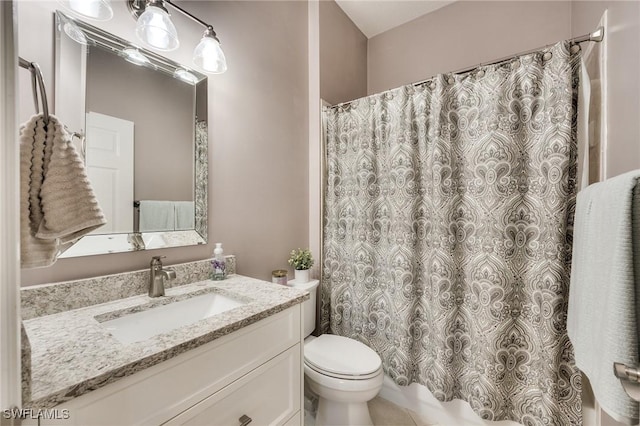 bathroom with toilet and vanity