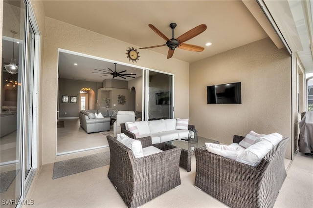 view of patio featuring outdoor lounge area