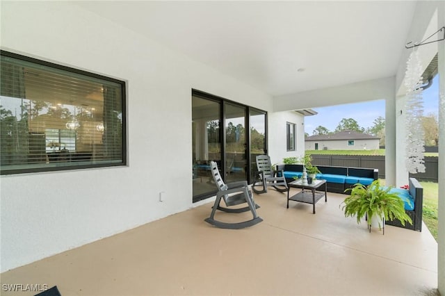 view of patio featuring outdoor lounge area