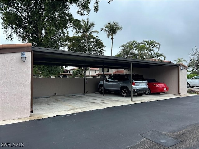 view of car parking with a carport