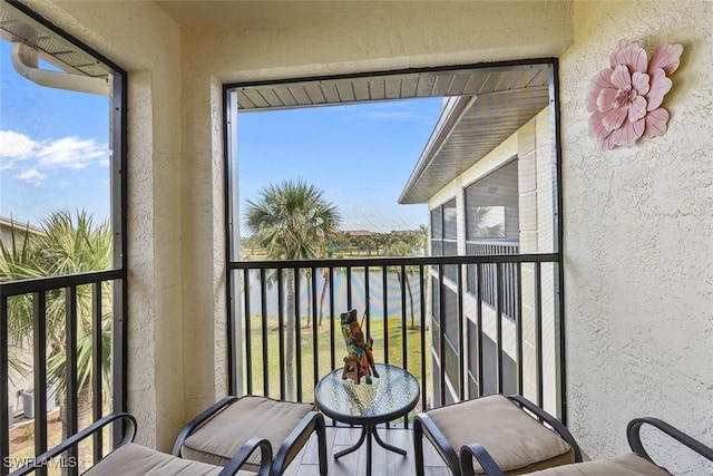 balcony with a water view