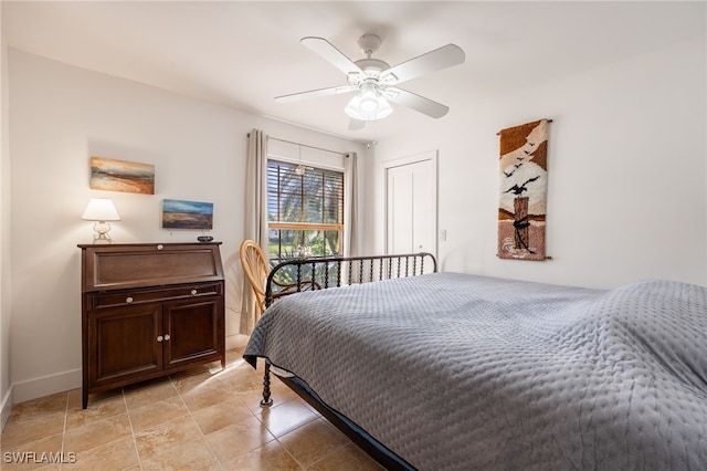 bedroom with ceiling fan