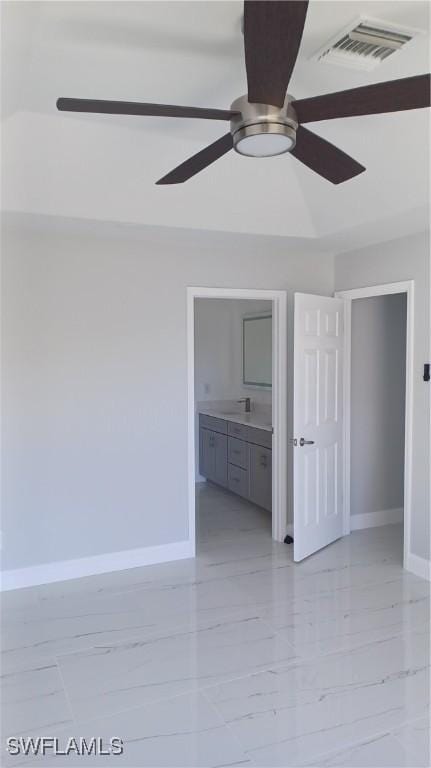 spare room featuring ceiling fan