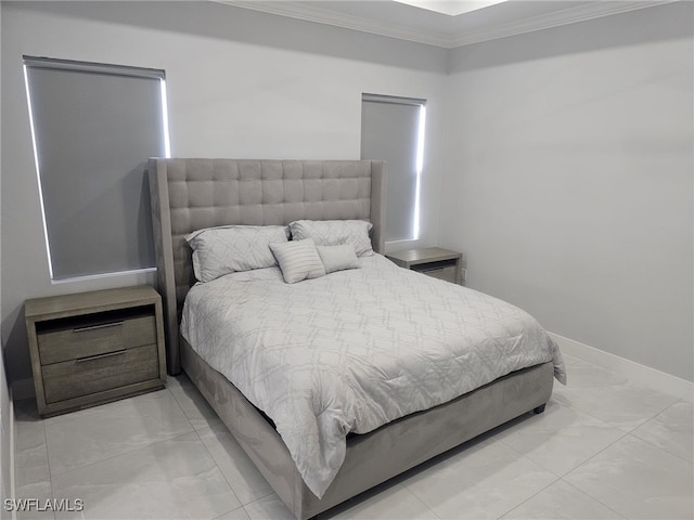 bedroom featuring ornamental molding