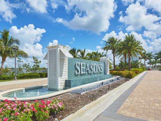 view of community sign