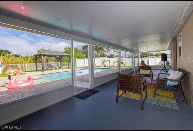 view of sunroom