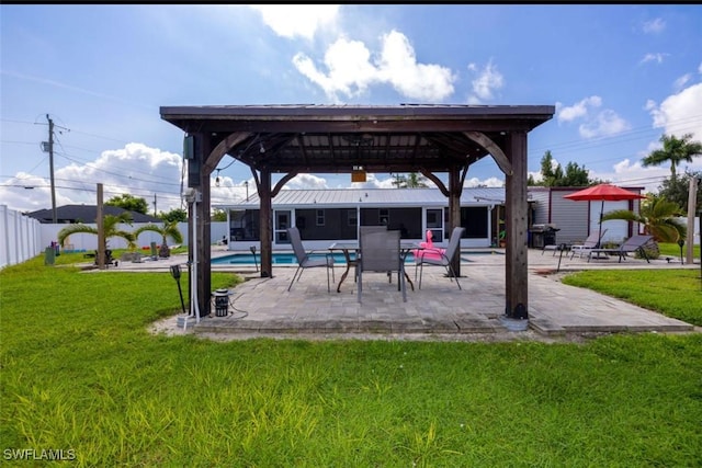 view of patio / terrace with a gazebo