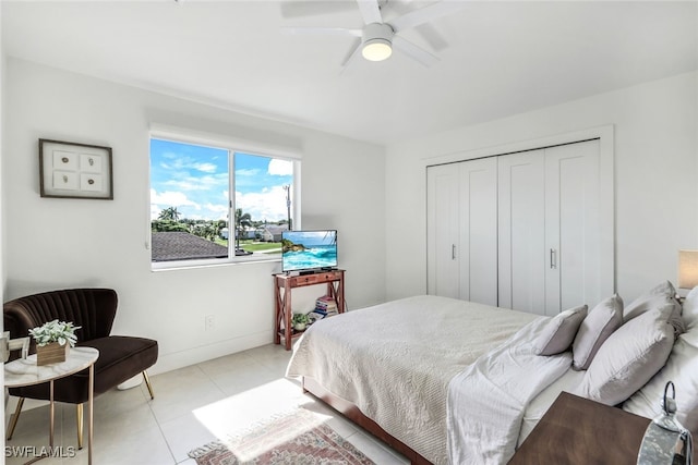 bedroom with ceiling fan