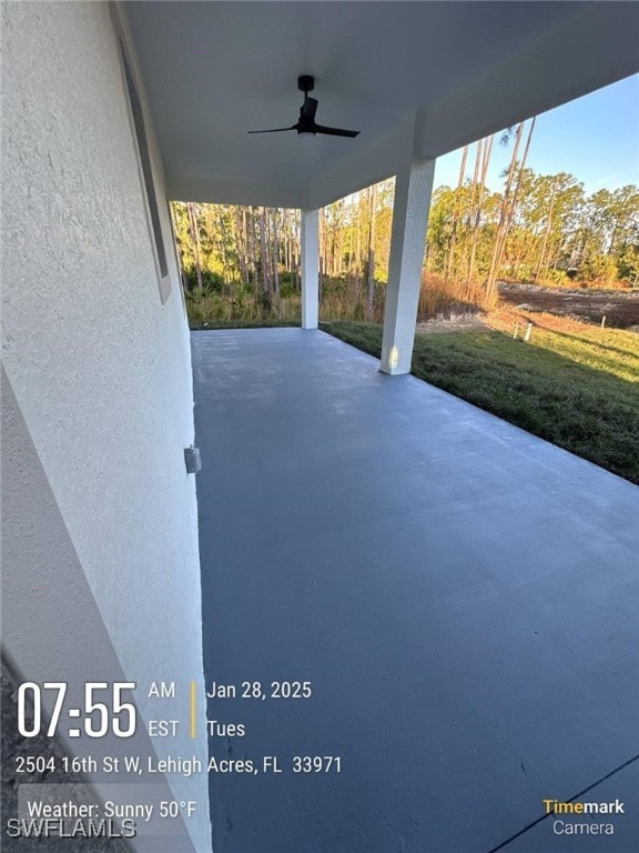 view of patio / terrace with ceiling fan