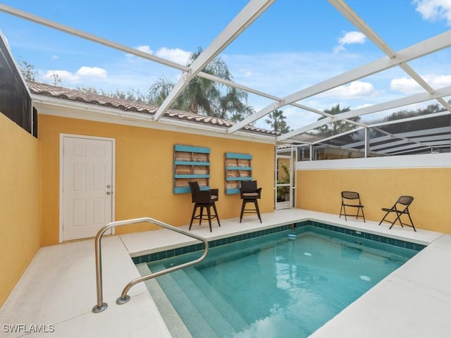 pool with a lanai