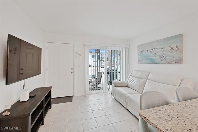 view of tiled living room