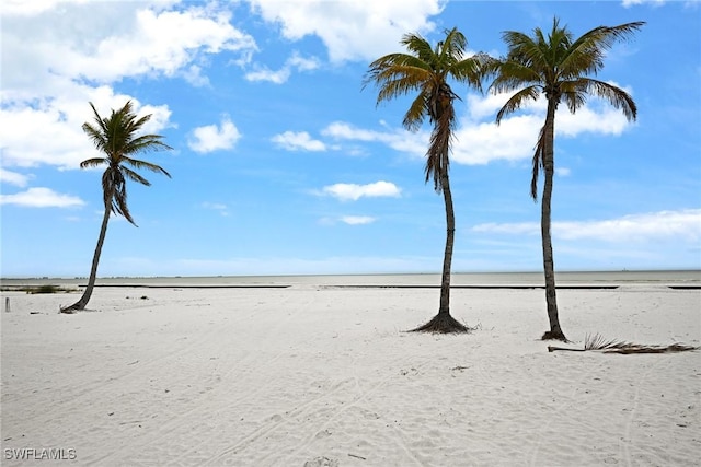 property view of water with a beach view